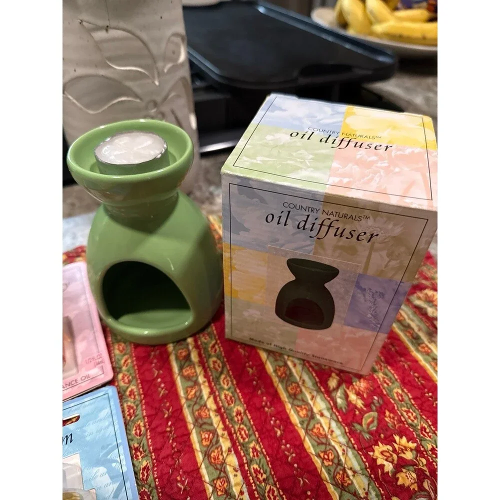Country Naturals Oil Diffuser W/Candles Scents Calm Tranquility